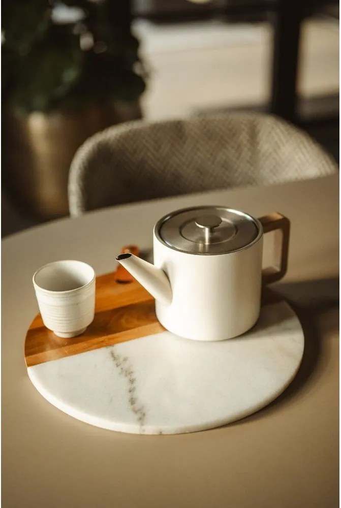 Чайник от неръждаема стомана с цедка в цвят слонова кост 1,1 l Duet Narvik – Bredemeijer