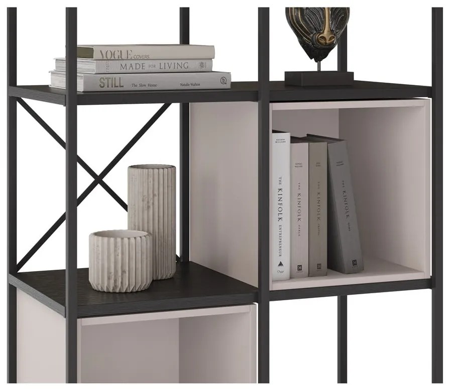 Черно-кремава библиотека 71x179 cm Anya – Marckeric