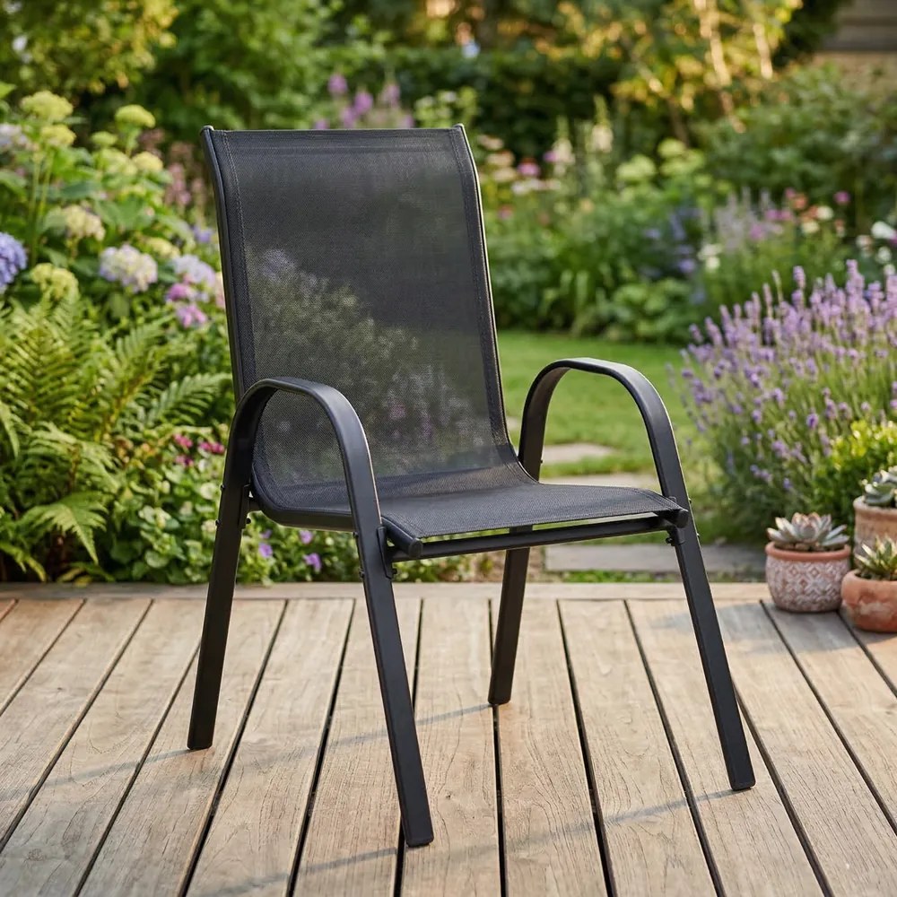 Градински столове за терасата - комплект от 4 броя tmavá sivá