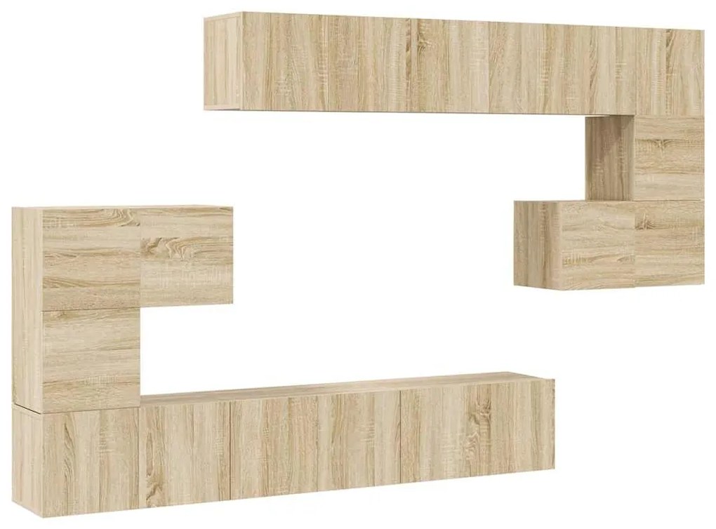 3079039 vidaXL Комплект ТВ шкафове от 10 части, дъб сонома, инженерно дърво