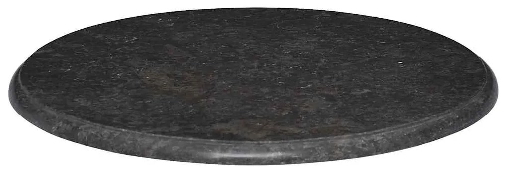 149196 vidaXL Плот за маса, черен, Ø60x2,5 см, мрамор