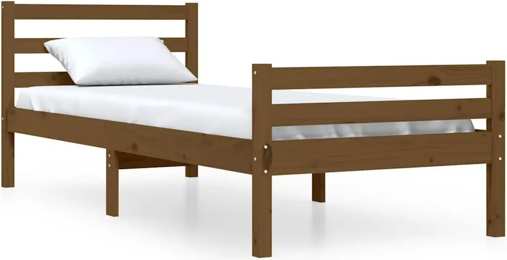 814782 vidaXL Рамка за легло меденокафява дърво 75x190 см Small Single