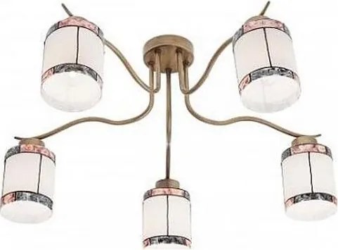 Redo 02-888 - Полилей за повърхностен монтаж DEKOR 5xE27/42W/230V Ø 52,3 см бронзов