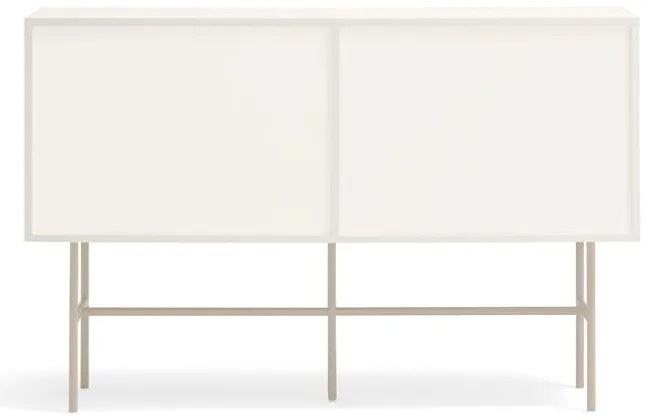 Нисък скрин с плъзгащи се врати в светлосиво и кремаво 140x91 cm Nube - Teulat