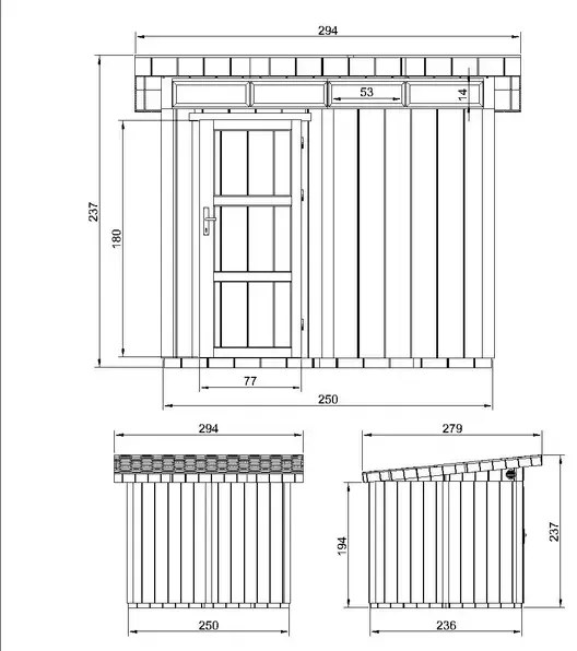 LP® SmartSide® панелен навес – 236 x 250 см – 6 м2