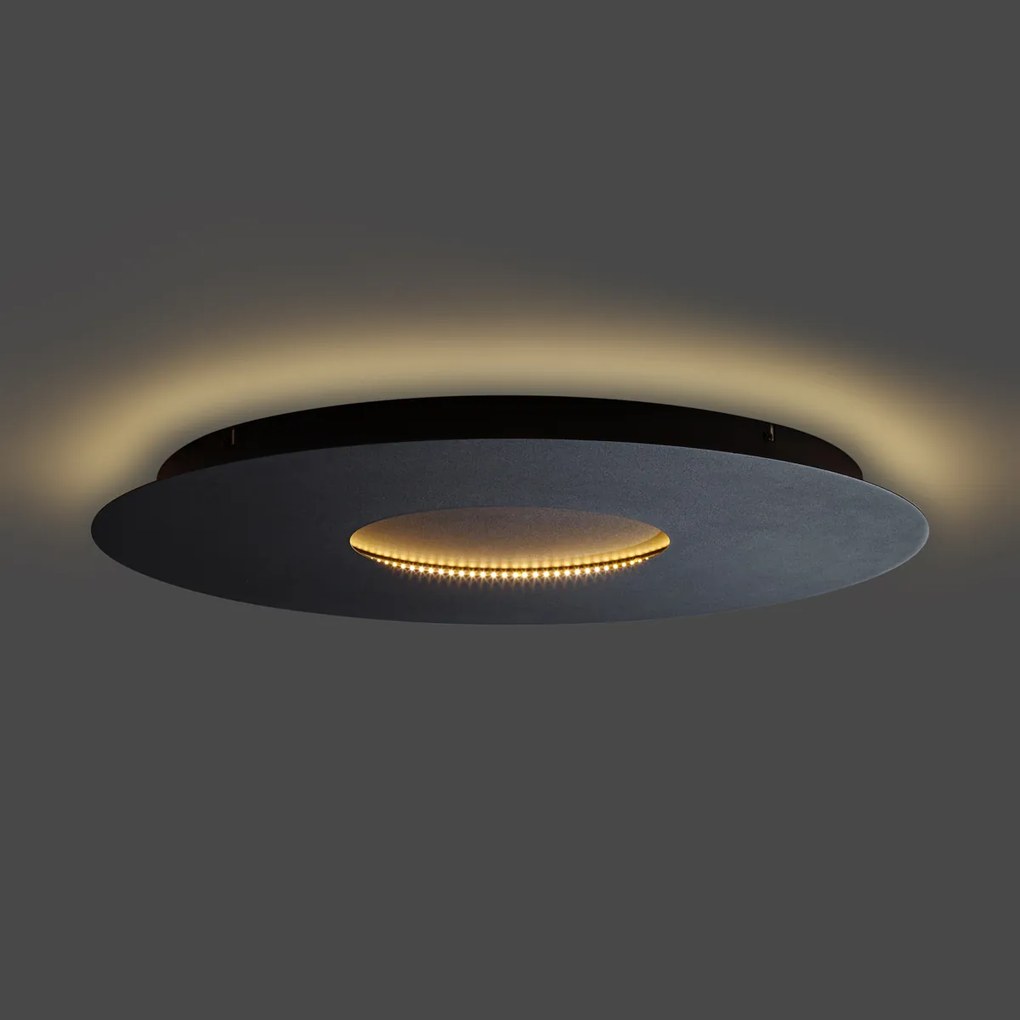 Модерна таванна лампа черна 60 см вкл. LED с 3-степенно димиране - Morning