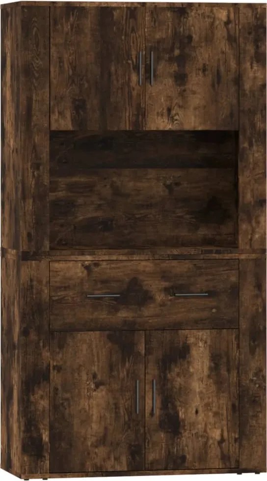 3185372 vidaXL Висок шкаф, опушен дъб, инженерно дърво