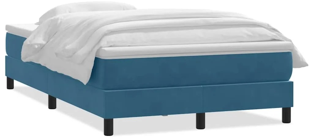 3315919 vidaXL Боксспринг легло с матрак, тъмносиньо, 120x210 см, кадифе