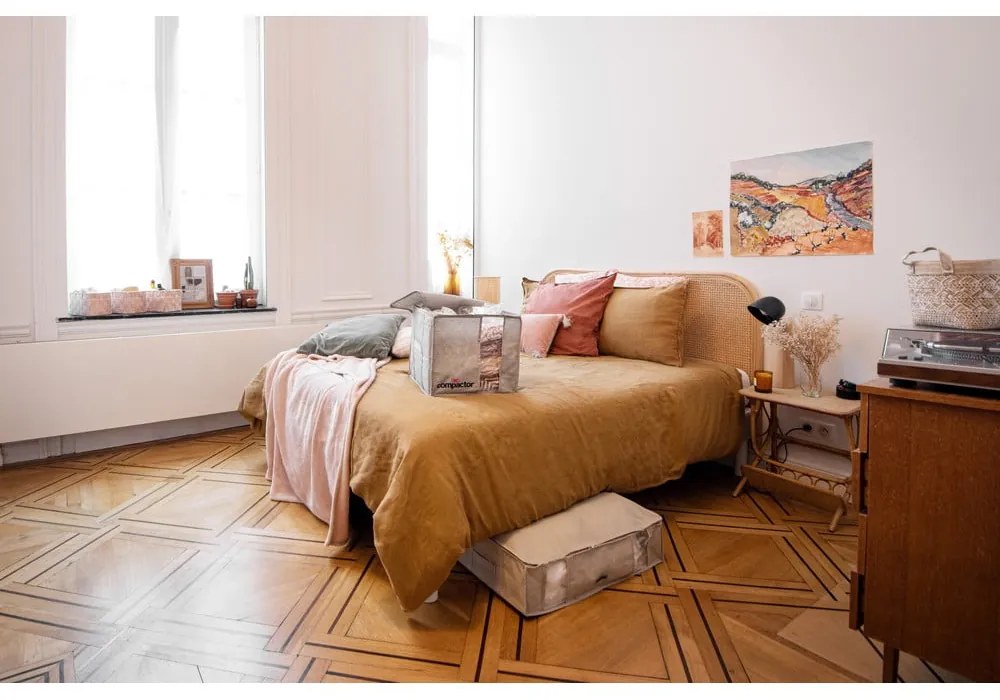 Сива компресионна кутия за съхранение , 125 л Oxford - Compactor