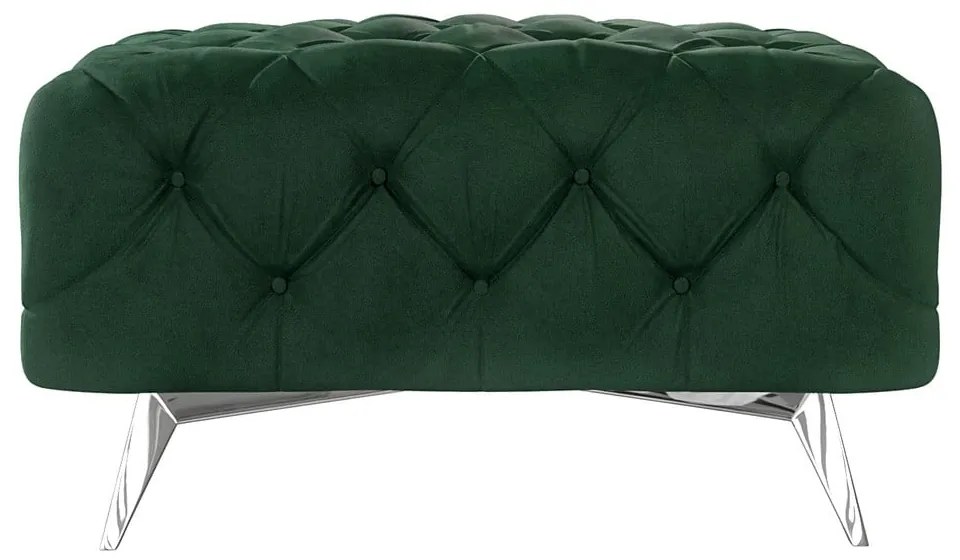 Тъмнозелена кадифена табуретка Chelsea – Ropez