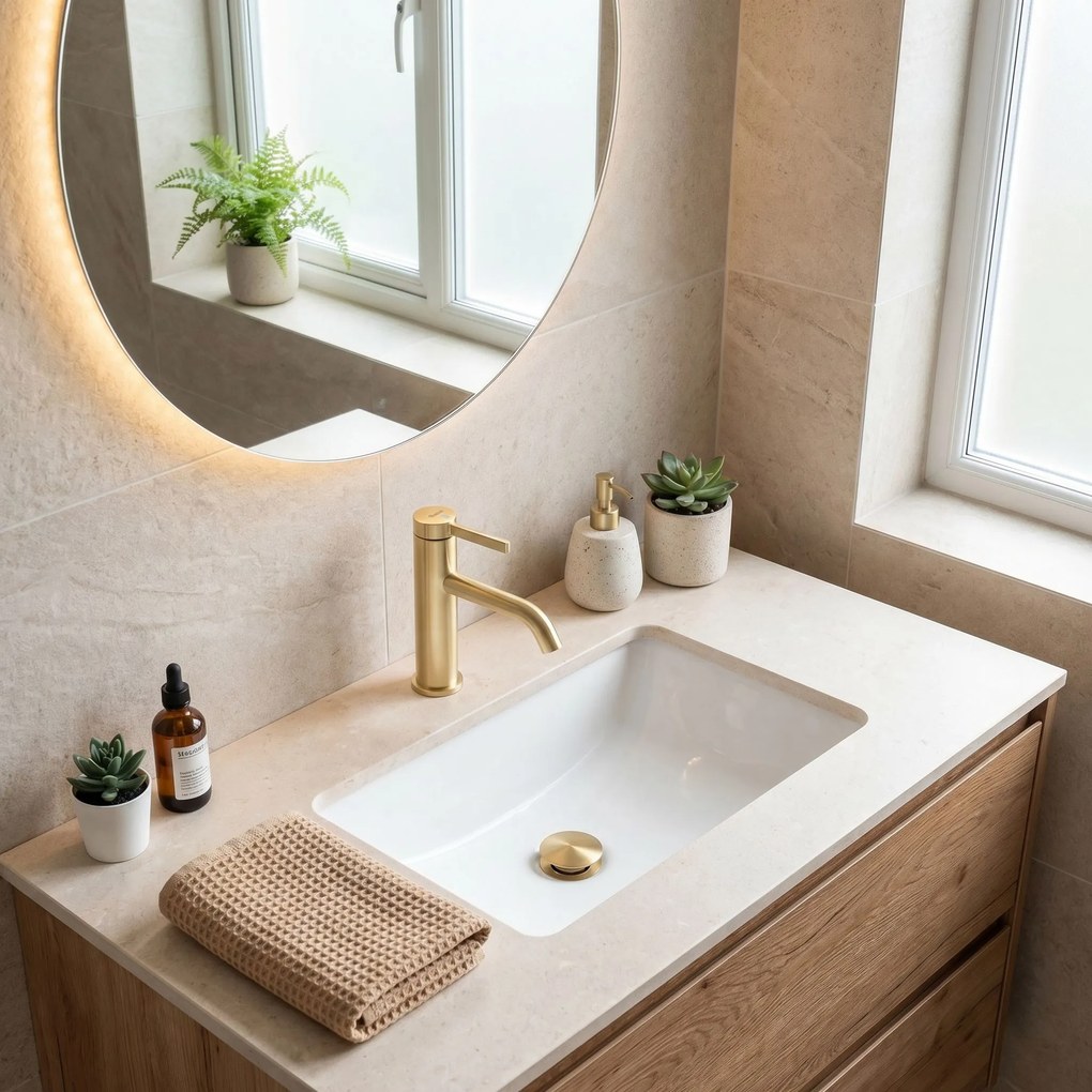 Смесител за баня Rea Rivo Brush Gold