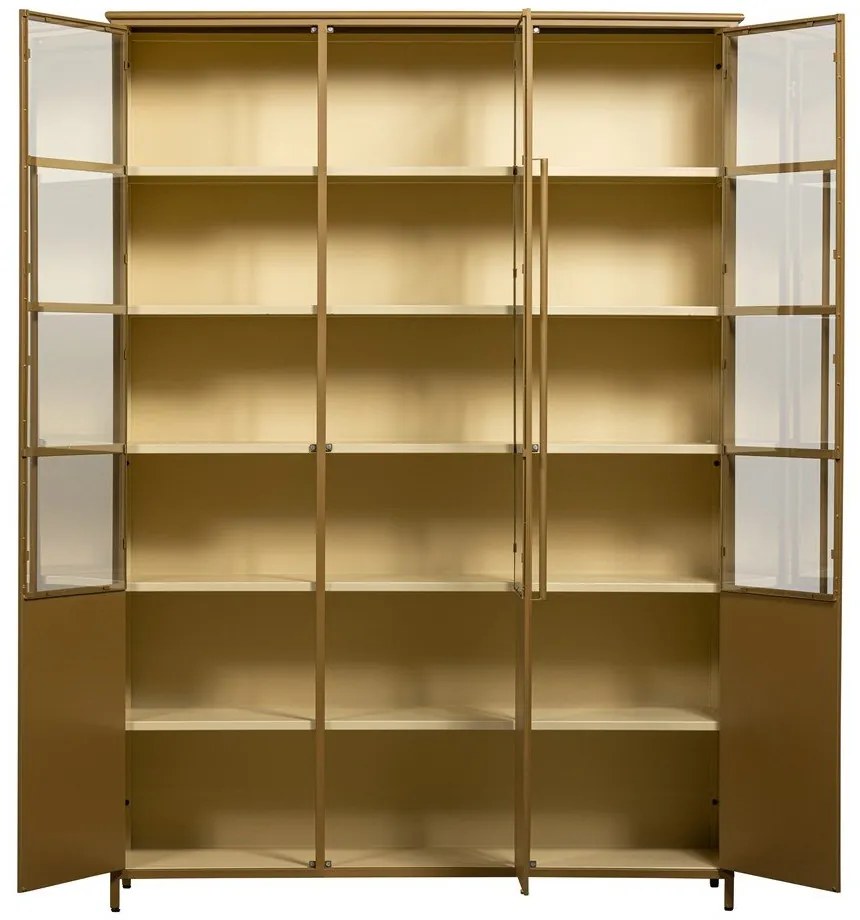 Метална витрина в цвят горчица 140x200x44 cm Exhibit – WOOOD