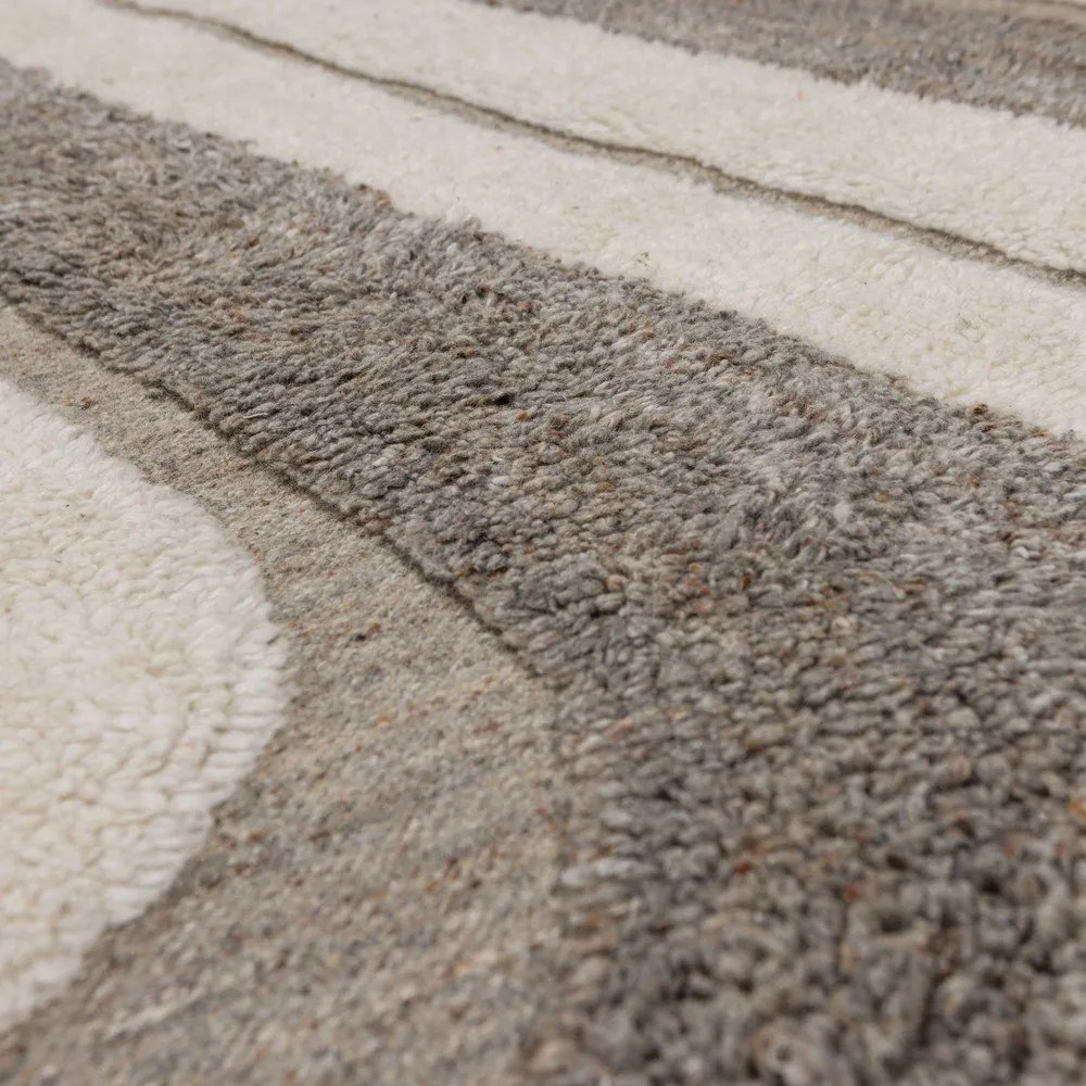 Сив/бежов килим със смес от вълна 170x240 cm Moro – WOOOD