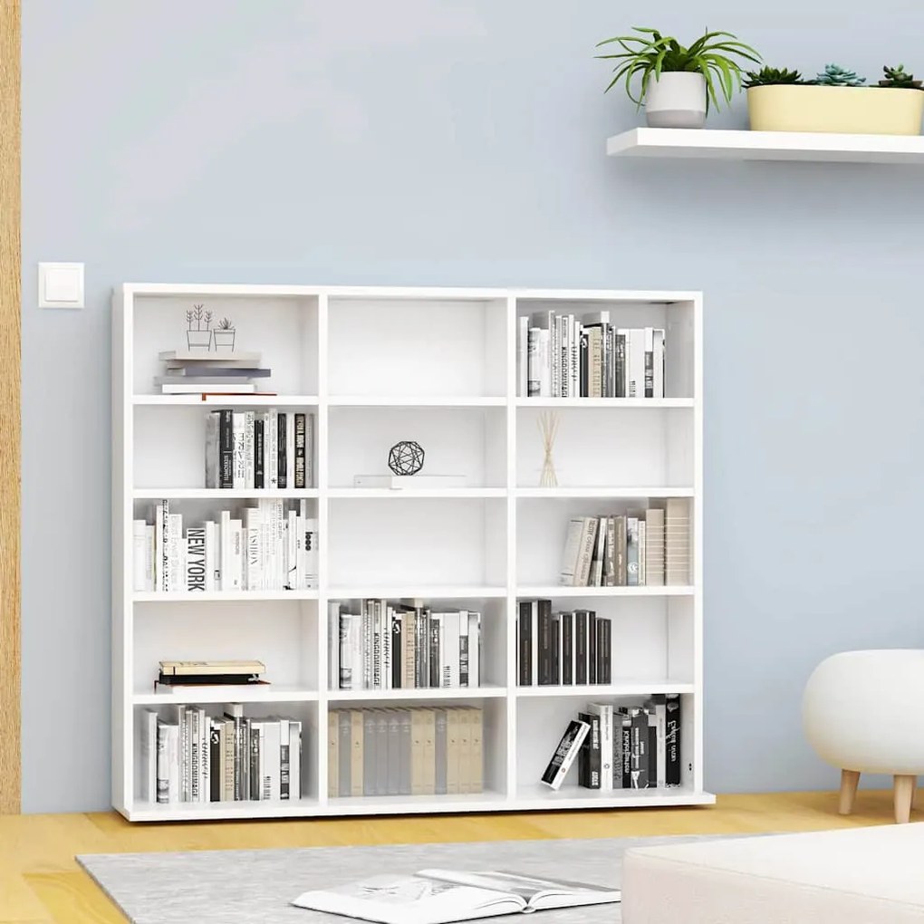 801787 vidaXL CD шкаф, бял, 100x23x89,5 см, инженерно дърво
