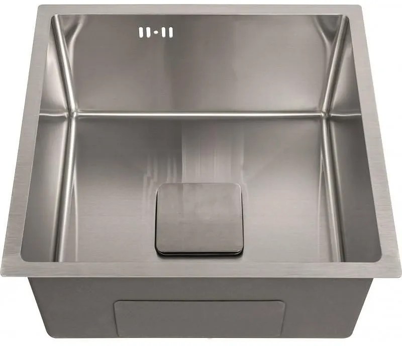 Кухненска мивка ICK 4444, Inter Ceramic, неръждаема стомана, със сифон, 44x44см