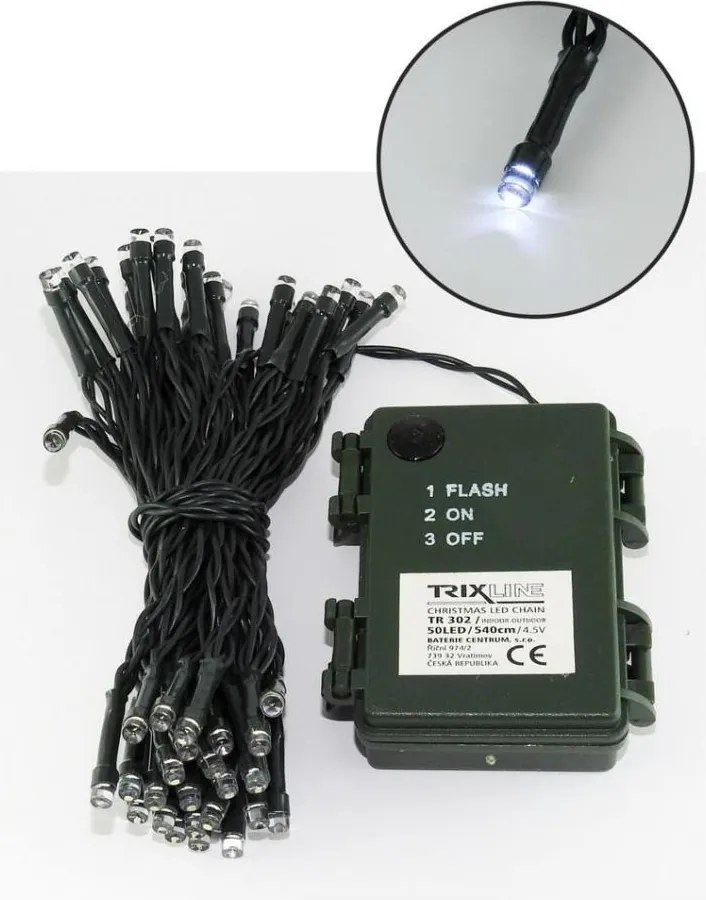 LED  външен гирлянд 100xLED/2 функции/3xAA 10,8m IP44 студено бяло