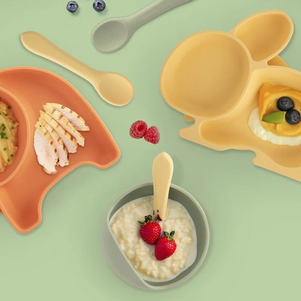 Жълта детска лъжичка от силикон – Orion