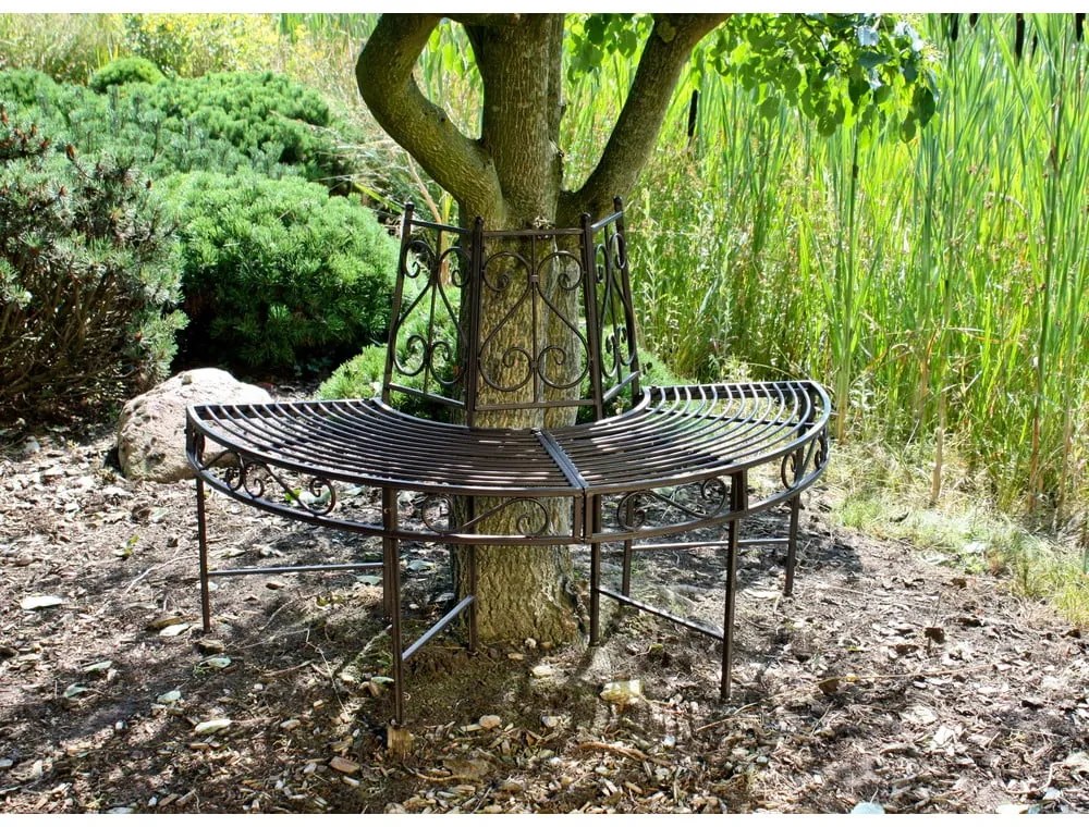 Черна метална градинска пейка Narvi - Garden Pleasure