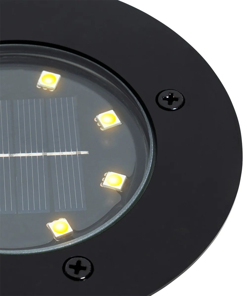 Комплект от 6 земни спота черни с LED IP65 соларни - Тери