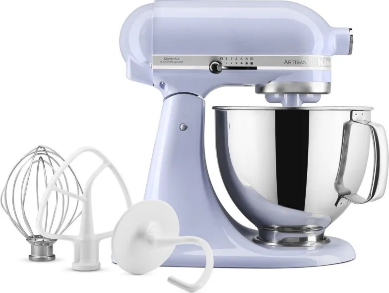 Планетарен миксер KitchenAid Artisan Elegance 5KSM125ELR Lavander Cream, 300W, 4.8 л, Direct drive, 10 скорости, Лилав