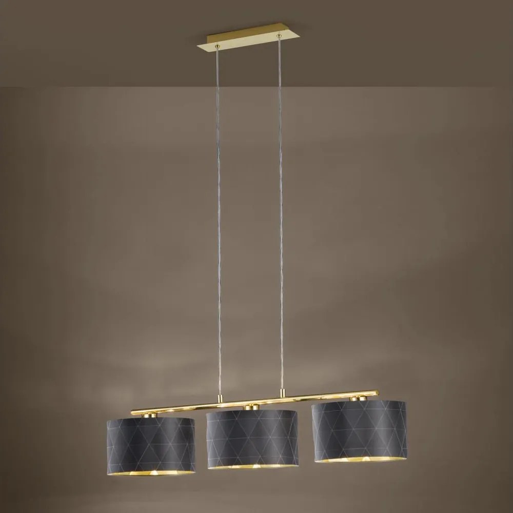 Eglo 39225 - Полилей с кабелно окачване DOLORITA 3xE27/60W/230V