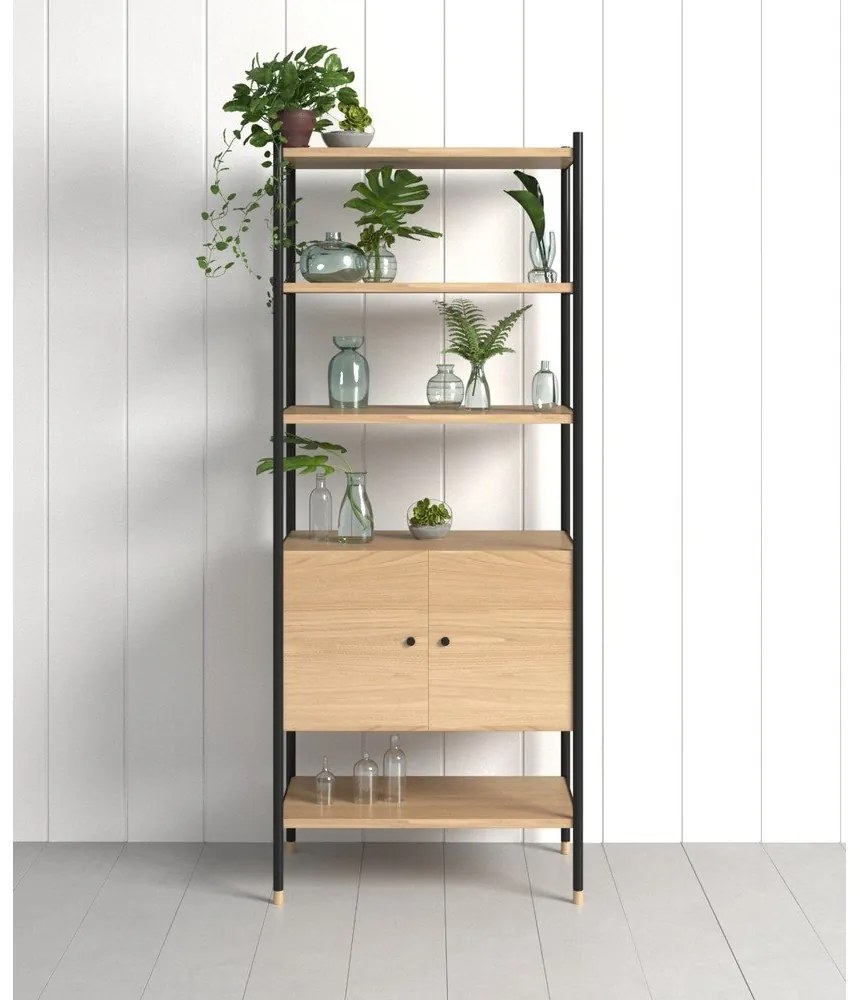 Черна етажерка в дъб 90x180 cm Jungend - Woodman