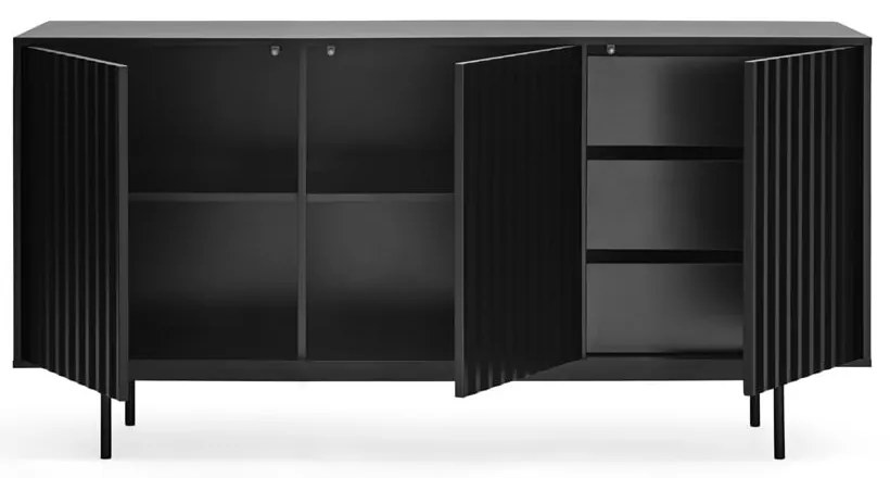 Черен нисък скрин 159x80 cm Sierra – Teulat