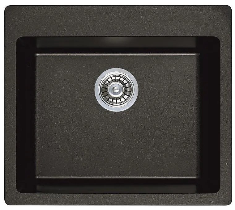 Кухненска мивка ICGS 8304 Black, гранит, със сифон, 57x50см