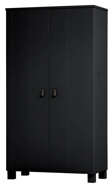Гардероб от черен бор 111x202 cm Ties - WOOOD