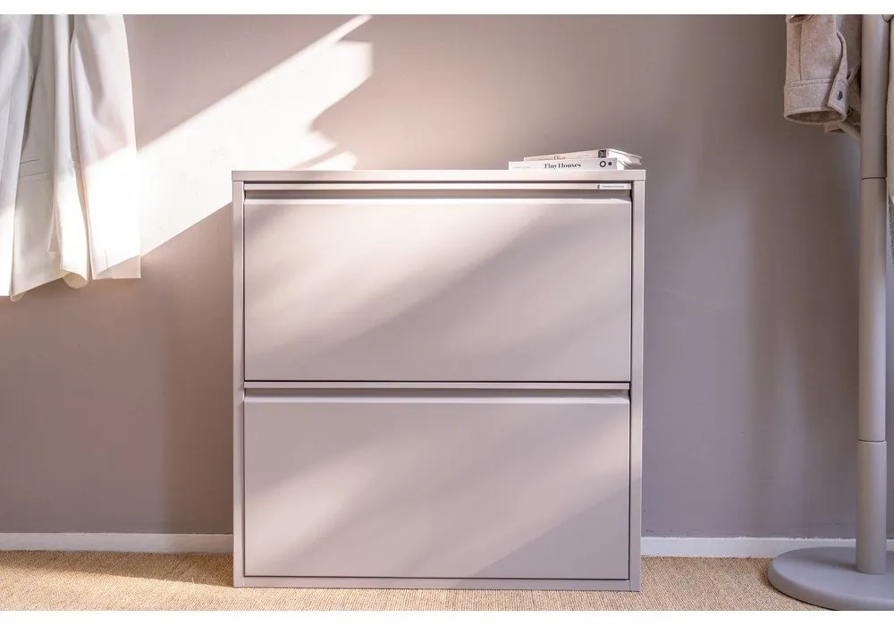 Сиво-бежов метален шкаф за обувки Billy - Spinder Design