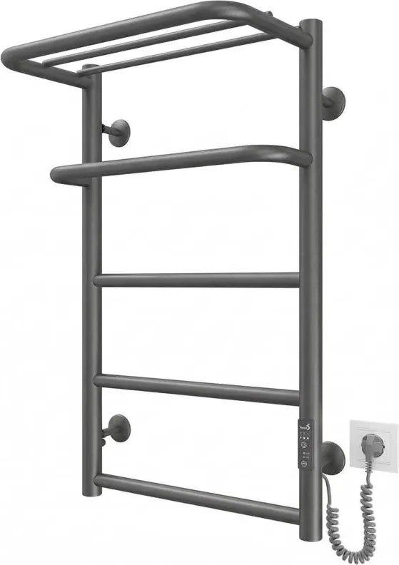 Стълбовиден радиатор за баня HOTEL 75W/230V 66x42 cm, неръждаема стомана/антрацит, дясно изпълнение