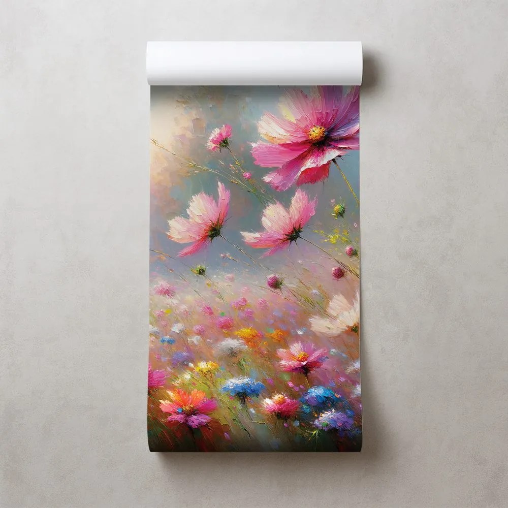 Тапет – Цветни полски цветя в разцвет