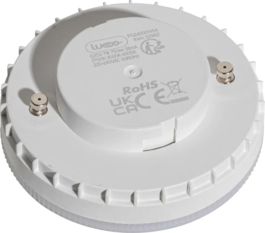 Комплект от 5 GX53 3-степенни димируеми до топло LED крушки 7W 750 lm 2700K-4000K