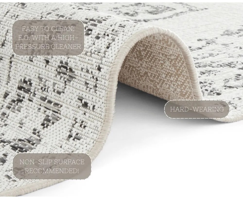 Сив и кремав килим за открито , 80 x 150 cm Tilos - NORTHRUGS