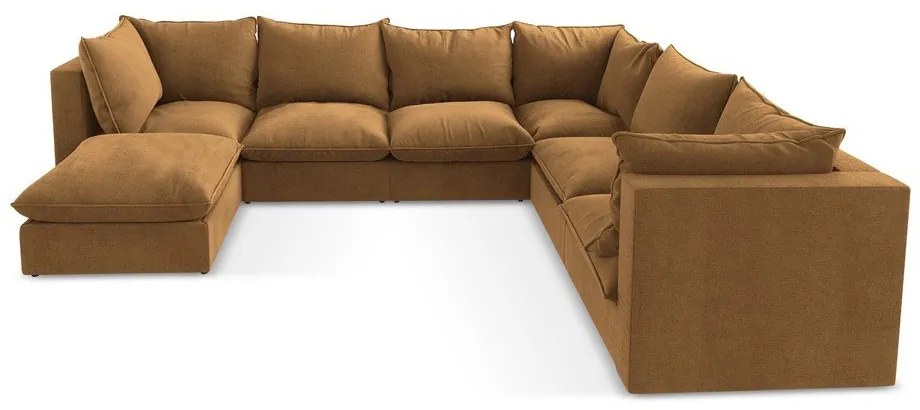 Теракотен ъглов диван (десен ъгъл/U форма) Manao – Makamii