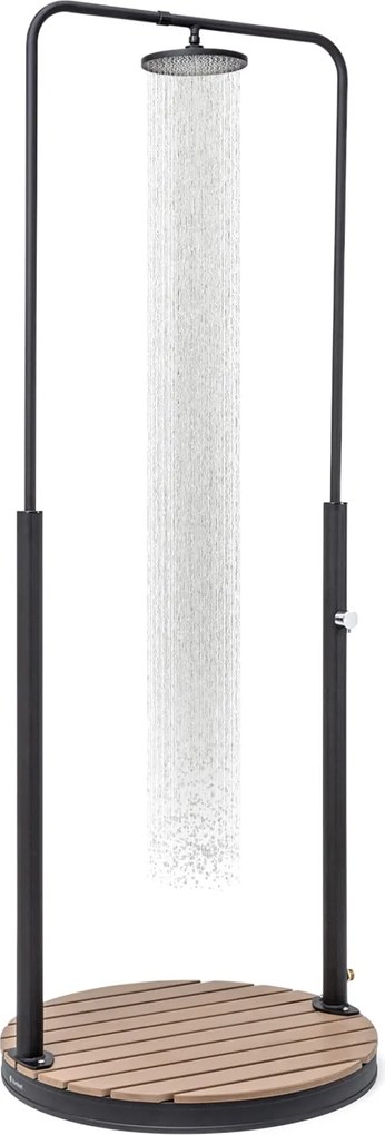 Blumfeldt Sumatra Falls Round, градински душ, WPC, алуминий, Ø 80 см, кръгъл