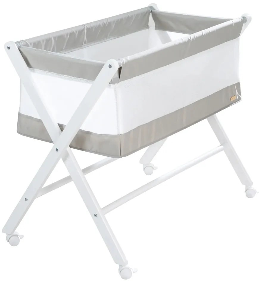 Бяла сгъваема люлка на колела 90x45 cm - Roba