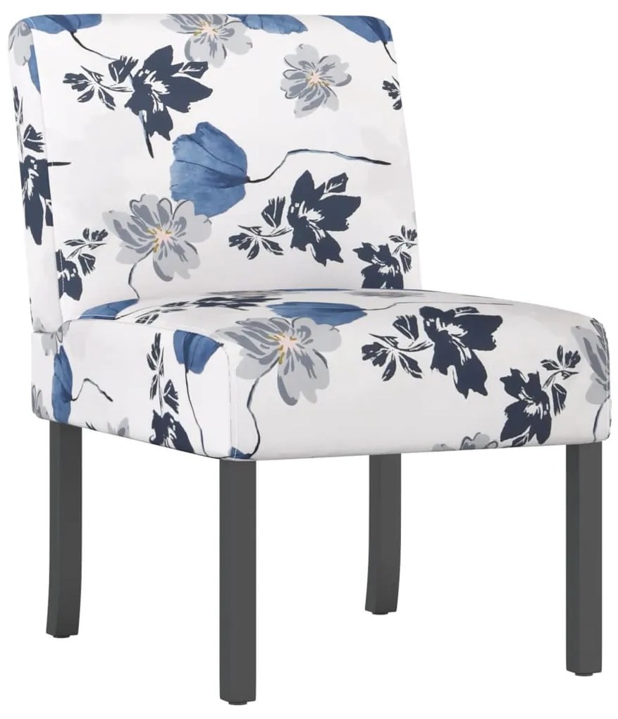 352461 vidaXL Ниско кресло, сини цветя, текстил