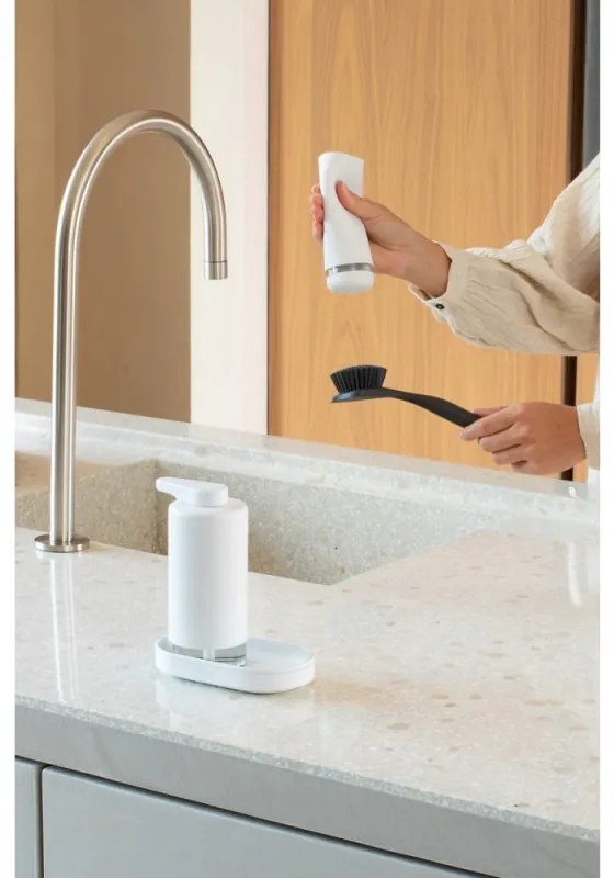 Комплект 2 бр дозатори Brabantia SinkStyle 1008505, Подходящи за препарати за ръце и съдове, 200 мл, Минерализирано покритие, Бял