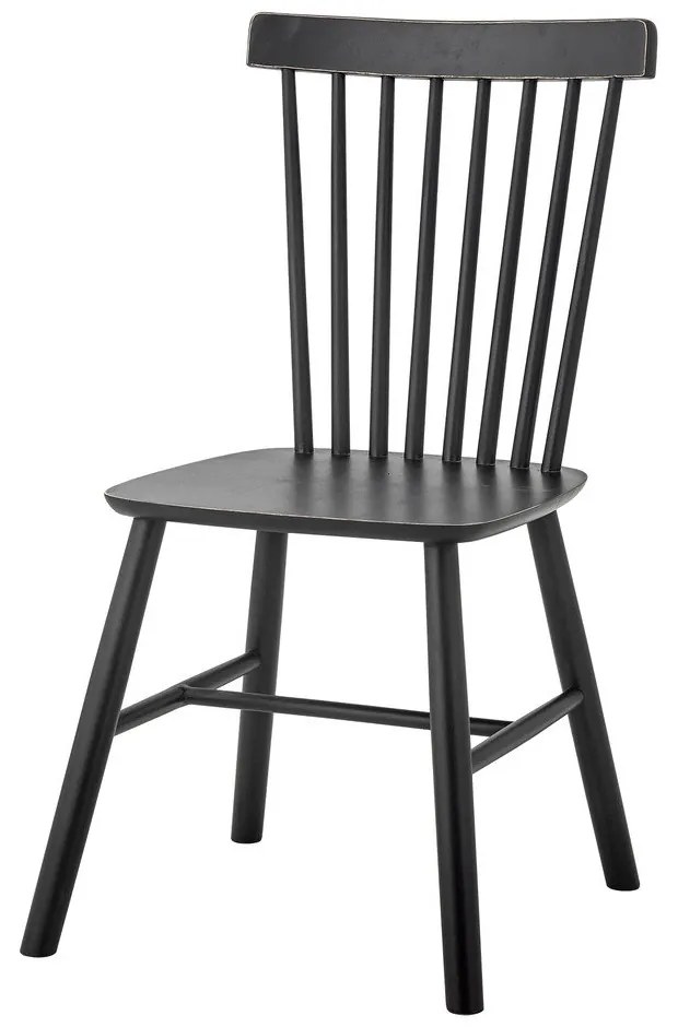 Черен трапезен стол от масивно каучуково дърво Mill – Bloomingville