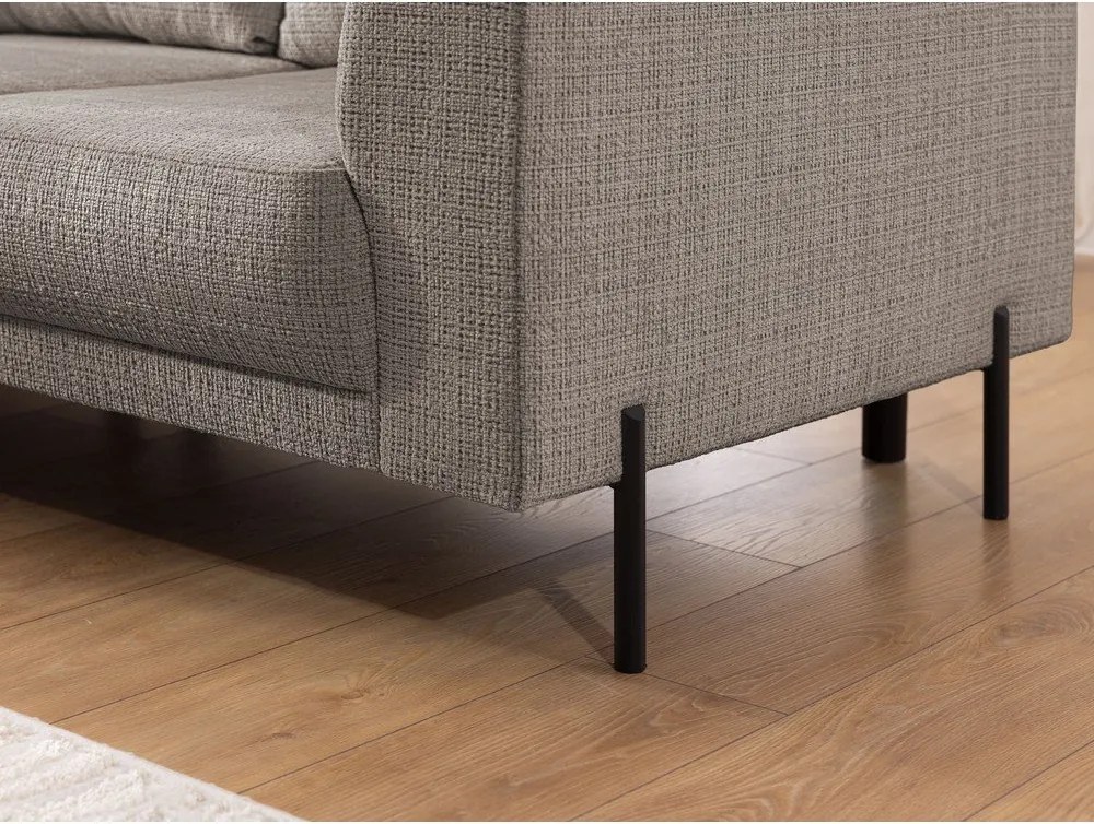 Кафяво-сив шенилов ъглов диван (ляв ъгъл/L форма) Mauris – Ropez