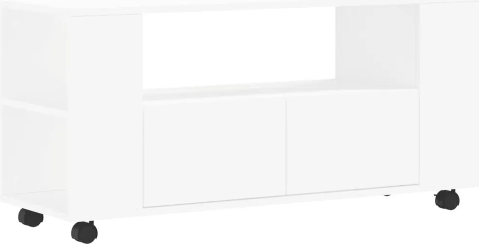833742 vidaXL ТВ шкаф, бял, 102x34,5x43 см, инженерно дърво