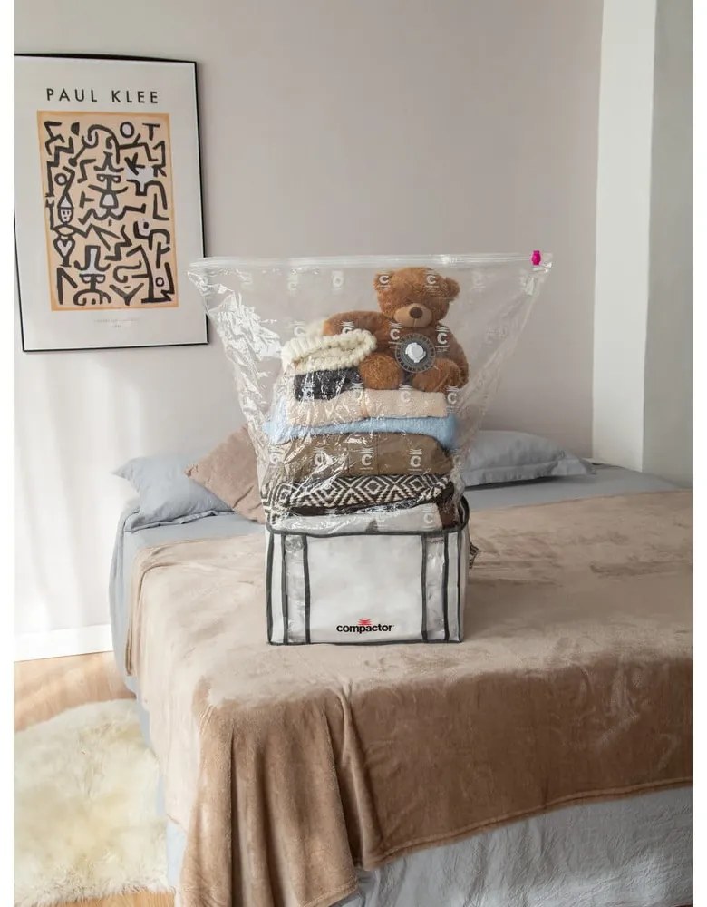 Вакуумна подсилена текстилна кутия за съхранение на дрехи 42x25x25 cm Life – Compactor