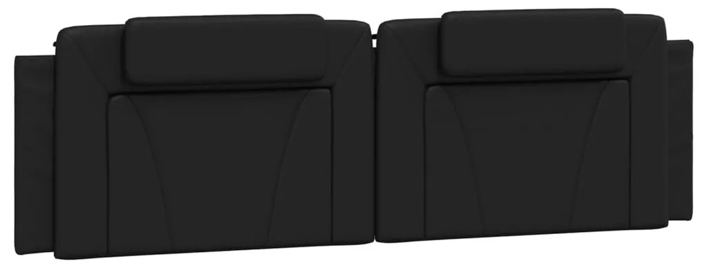 374811 vidaXL Мека табла за легло Viana, черна, 183 см, изкуствена кожа