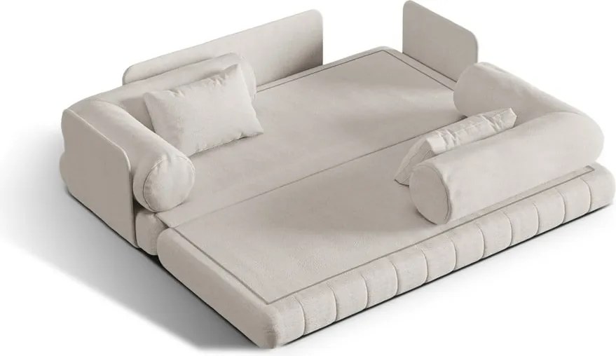 Бежов сгъваем диван от прежда с примки от букле 206 cm Kemi – Cosmopolitan Design
