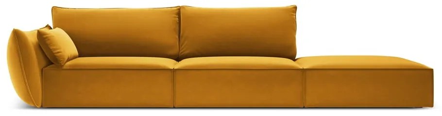 Кадифен диван в цвят горчица ляв ъгъл 264 cm Vanda – Mazzini Sofas