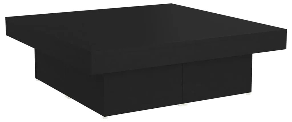 806913 vidaXL Маса за кафе, черна, 90x90x28 см, инженерно дърво