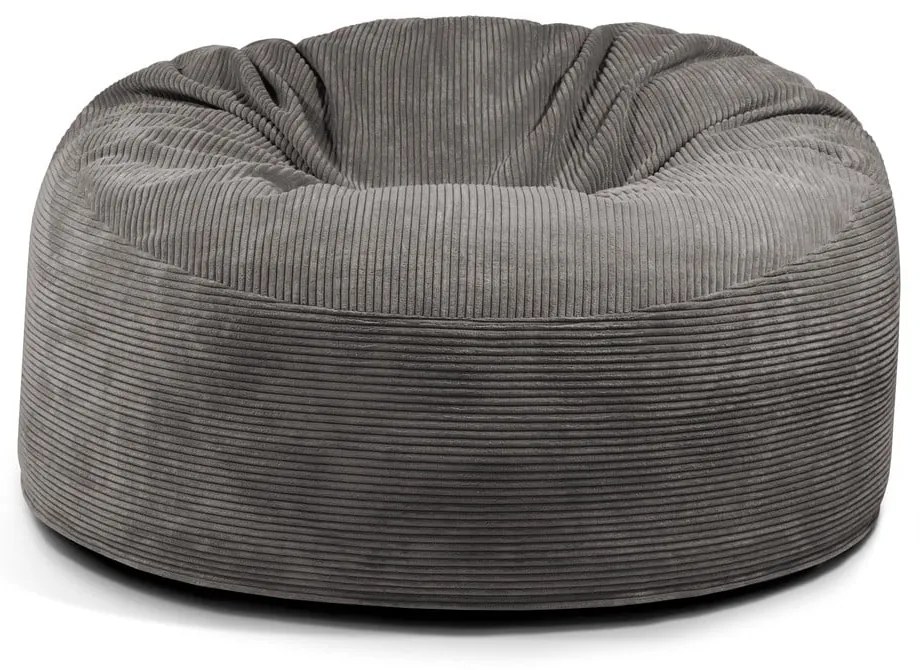 Черен пуф от рипсено кадифе Om 135 – SLOWDOWN