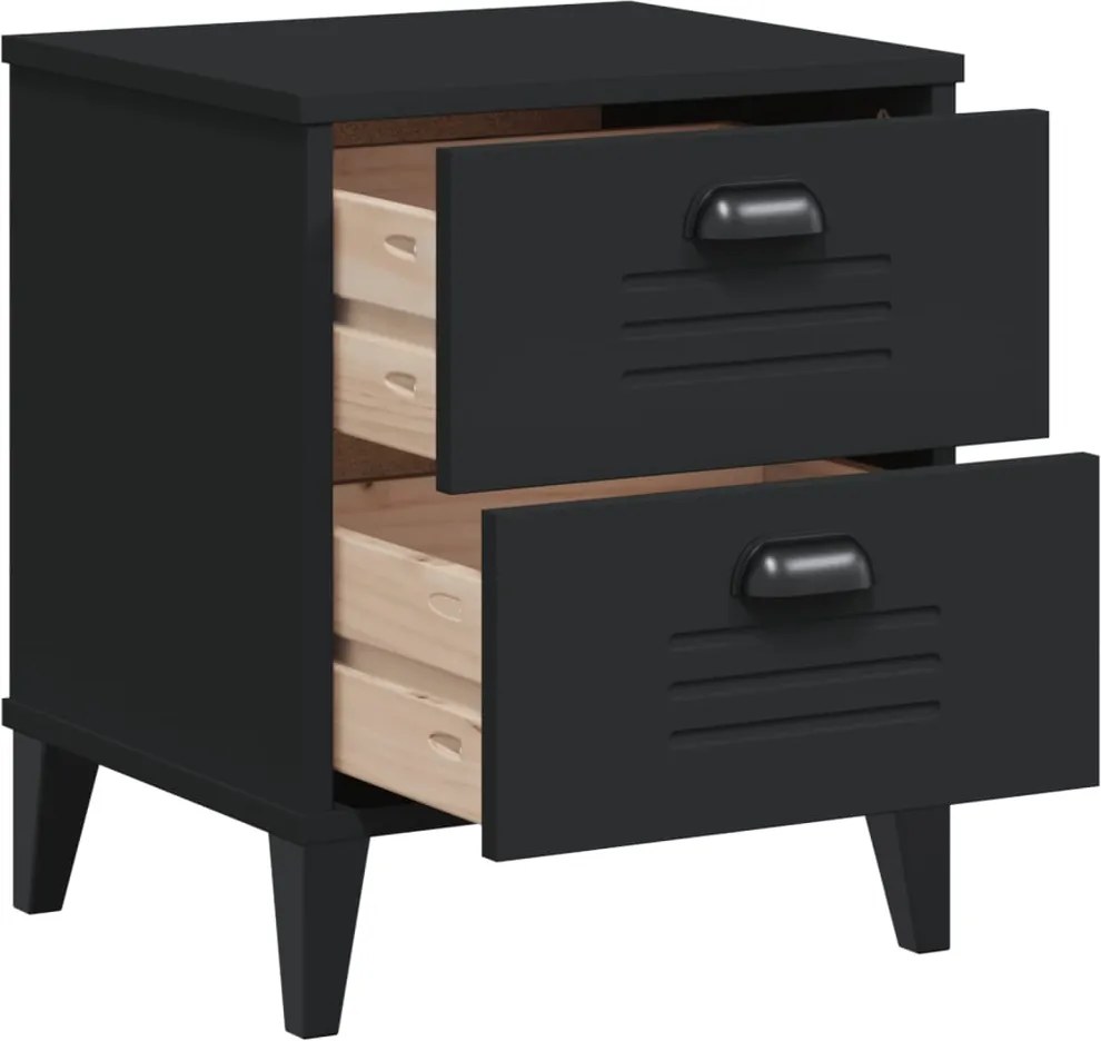 Нощно шкафче VIKEN, черно, инженерно дърво