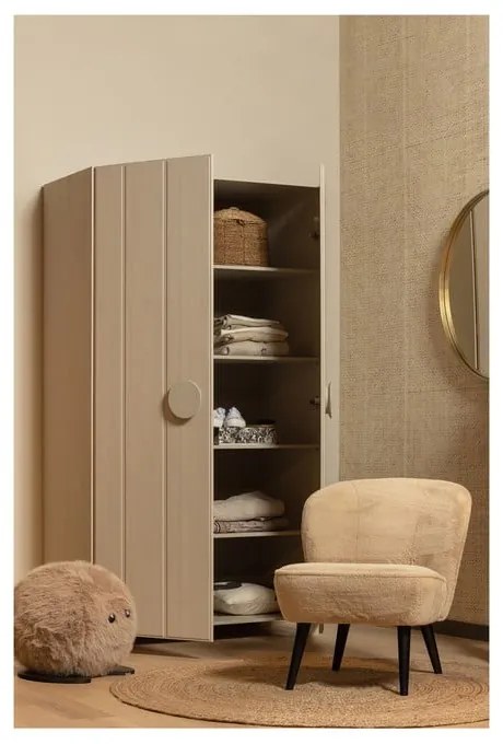 Кремав гардероб от бор 110x200 cm Noah - WOOOD